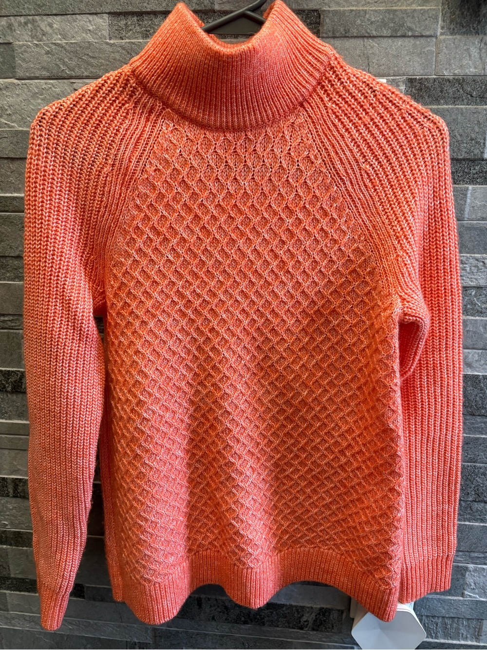 Talbots Coral Textured Turtleneck Sweater
